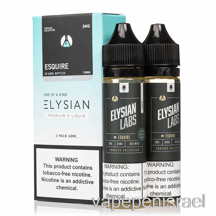 חד פעמי Vape Israel Esquire - Elysian Labs - 120 מ"ל 3 מ"ג